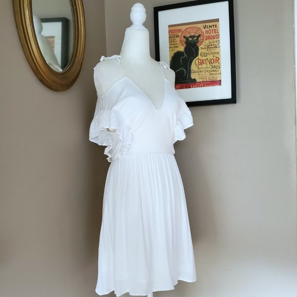 For Love & Lemons White Mini Dress Off-Shoulder XS - Picture 2 of 11